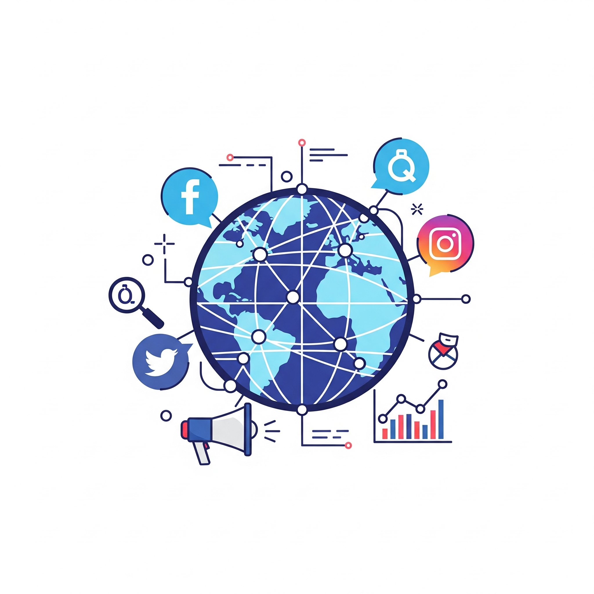 디지털 홍보 & SNS 마케팅 아이콘